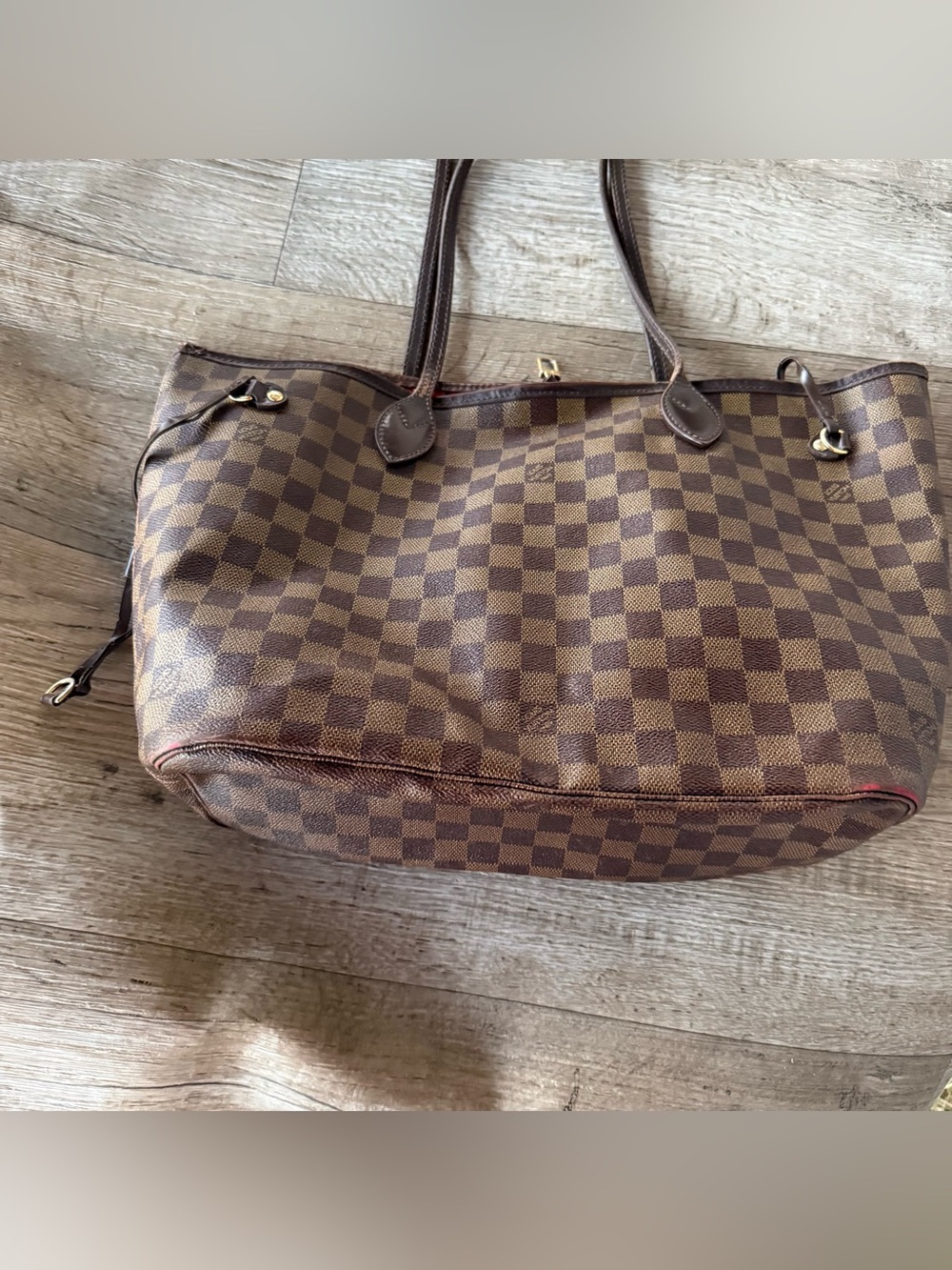 Authentic LV Damier MM Neverfull Dark Brown Monogram FLAWED - Picture 2 of 15